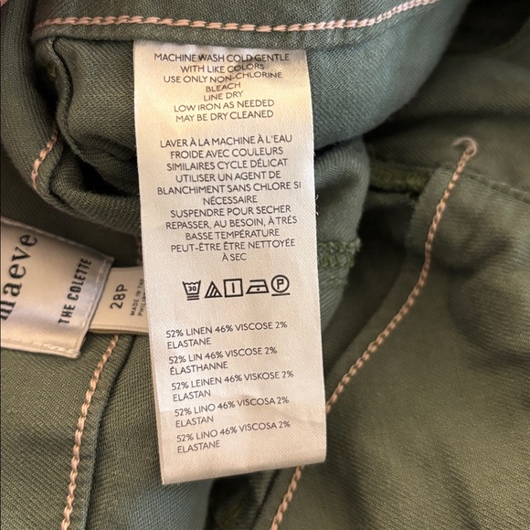 Anthropologie MAEVE The Colette Green Wide Leg Cropped Hi Rise Pants 28 Petite - Picture 11 of 12